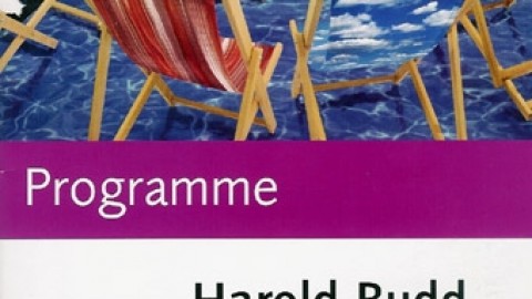 Programme Harold Budd, Brighton Festival