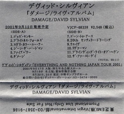 Damage re-issue (Japanese tape)