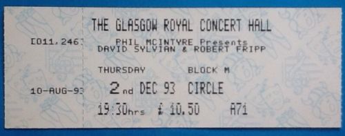 Royal Concert Hall, Glasgow Scotland - David Sylvian : Expect ...