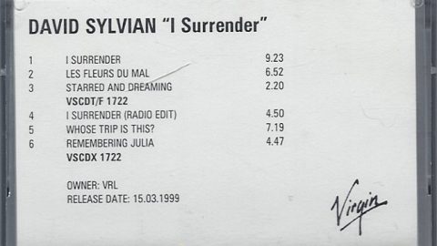 I Surrender (UK advanced tape)