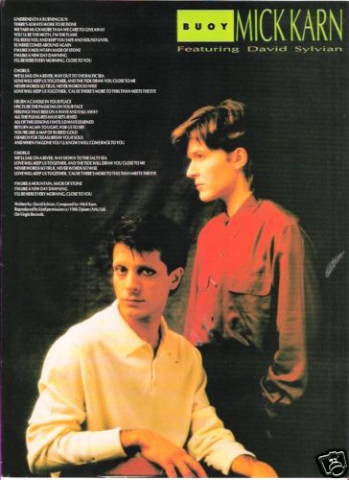 ad for Buoy single with Mick Karn and David Sylvian