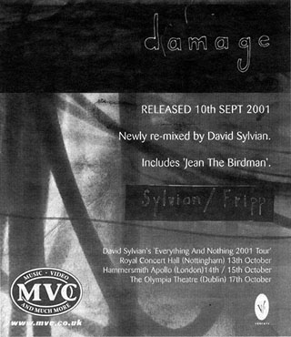 Damage advert The Times 14.09.2001
