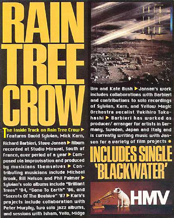 Rain Tree Crow in Vox magazine incl one page interview with David Sylvian