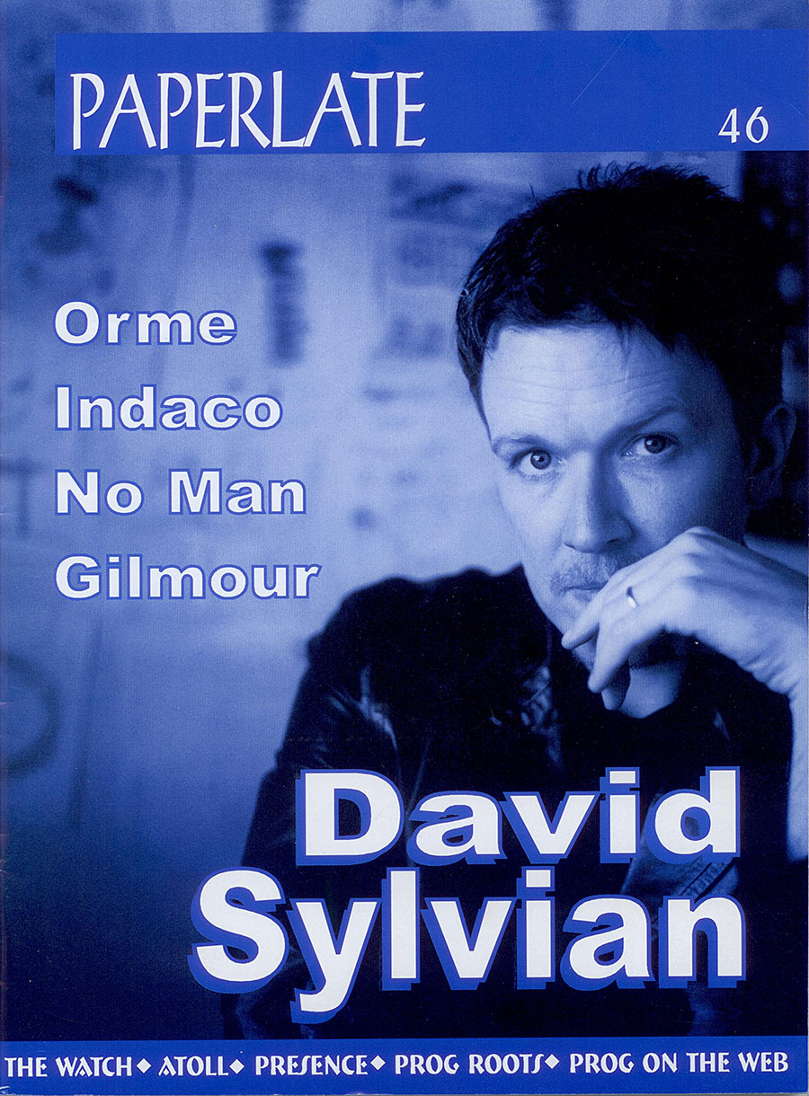Paperlate November 2001. 6-page artivcle on David Sylvian in this Italian magazine published November 2001