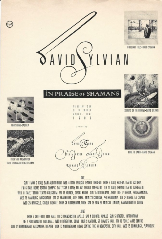 ad for the In Praise Of Shamans tour 1988 (The Face) Thanks to Simon Netzle