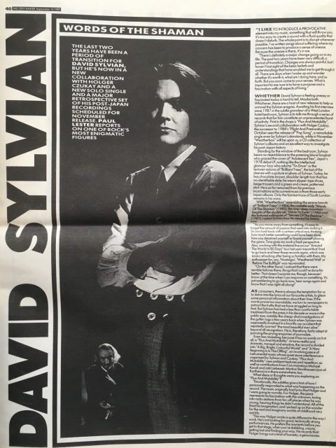 Words of the Shaman (Melody Maker, September 1989)